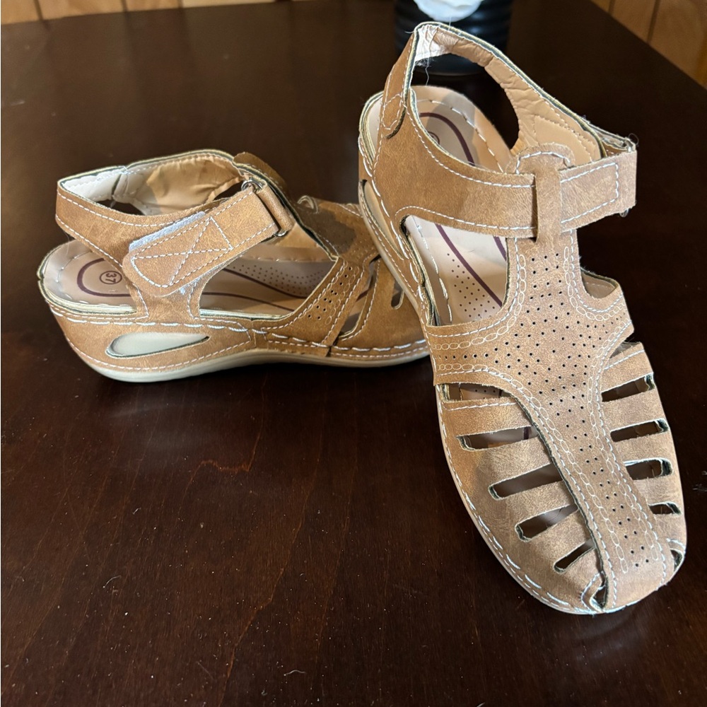 Tan Strappy Sandals